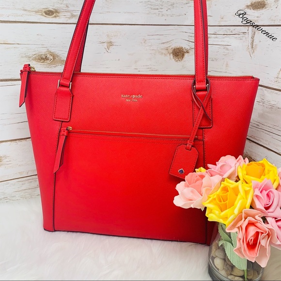 kate spade Handbags - Kate spade large Cameron rosso red pocket tote